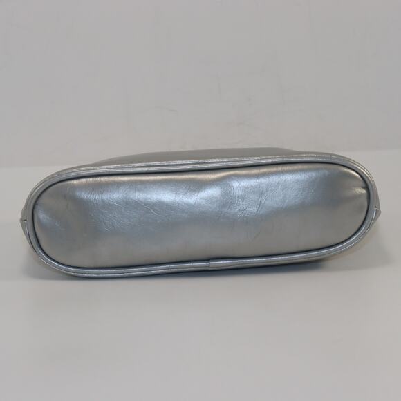 La Prairie Silver Cosmetic Bag – Metallic Pouch Travel Makeup Case - Picture 3 of 5